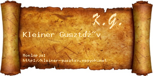 Kleiner Gusztáv névjegykártya